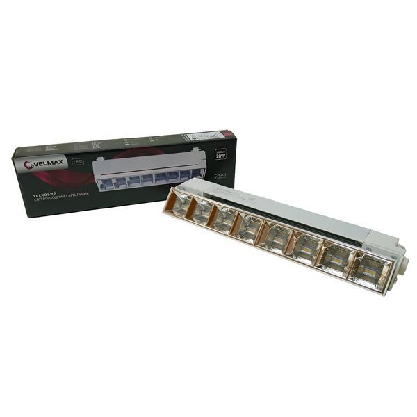 Трековий LED світильник 20W Velmax з поворотним механізмом 1600Lm 6500K 220V білий IP20 V-TRL-LА-2065Wh 25-31-71 фото