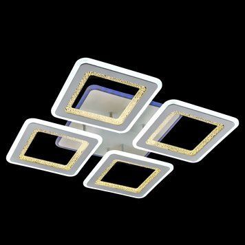 Потолочная LED люстра на 4 плафона-квадрат 176W+10W с пультом и подсветкой корпуса 3000-6500К белая INTEREES IS 3259-4C WH IS 3259-4C WH фото