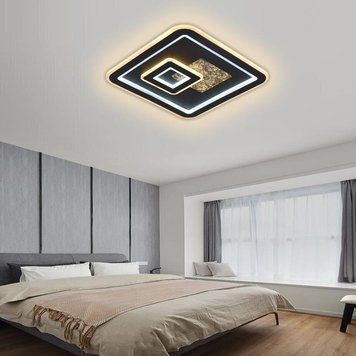 Стельова LED люстра 120W Interees з квадратними розсіювачами 3000-6000К з пультом чорна IP20 V 5310 BK V 5310 BK фото