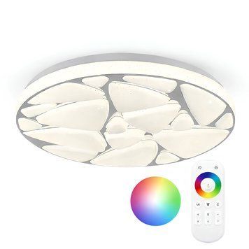 Світлодіодний стельовий смарт-світильник 48W+5W RGB з пультом і Bluetooth 3000-6500K білий VALESO LY564-400 WH SP000051971 фото