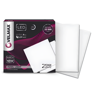 Офісна світлодіодна панель 48W VELMAX Армстронг квадратна 595x595mm 6200K 4200Lm біла IP20 V-UPS 25-24-28 фото
