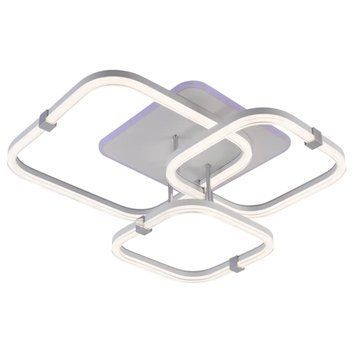 Стельова LED люстра 138W з пультом Interees з підсвічуванням корпусу 3000-6000К IP20 V DK6300-3 WH+CR RGB DK6300-3 фото