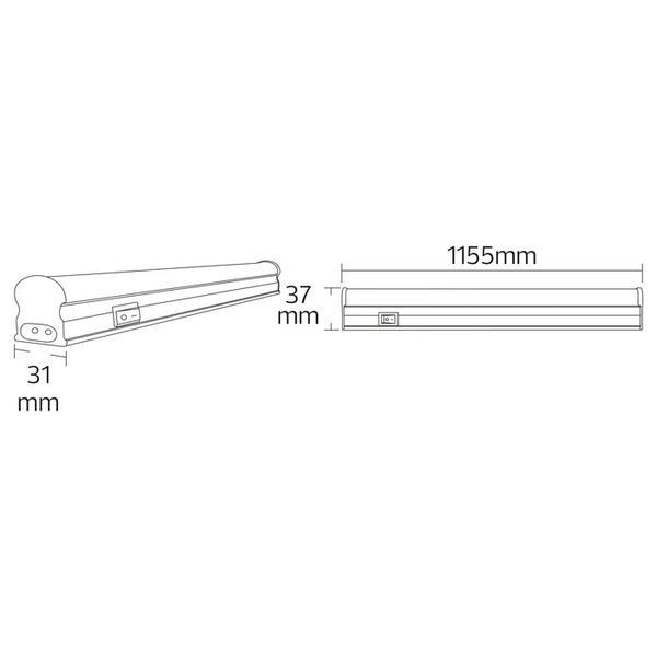 Светодиодный светильник 16W Horoz Electric LED OMEGA-16 115.5см линейный балка 6400K IP20 052-002-0120-010 фото