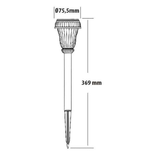 Світильник садово-парковий 0.06W Horoz Electric PLUTON 36.9см ґрунтовий стовпчик на сонячний бат. 6400K IP44 078-005-0001-010 фото