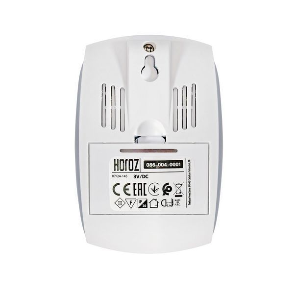 Настенный дверной звонок Horoz Electric на батарейках 100м 36 мелодий белый IP20 MAXI-D 086-004-0001-020 фото