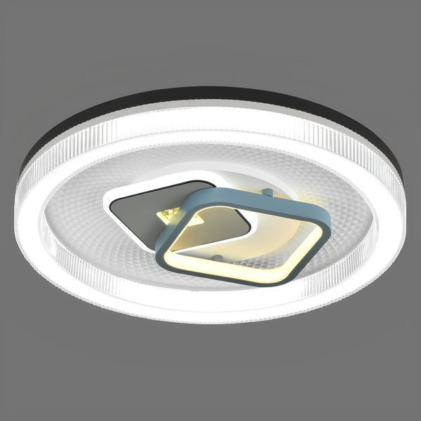 Світлодіодна стельова люстра 105W з акриловим розсіювачем 4000-4500Lm 2700&ndash;6500K біло-чорна VALESO 2H-005 SP000050991 фото