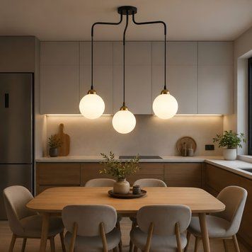 Люстра подвесная MSK Electric Luna на три плафона шара под лампы Е27 PL 202026-3 BK 623210 фото