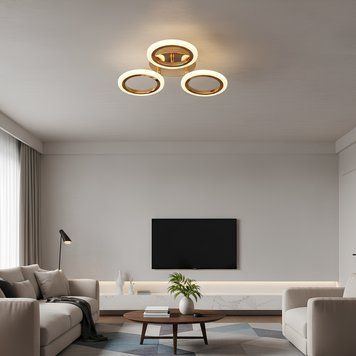 Світлодіодна стельова люстра 36W з пультом управління і акриловими LED-кільцями 3000-6500K в золотому кольорі Svet SY-26255/3 FGD SY-26255/3 FGD фото
