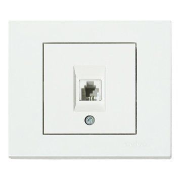 Розетка телефонна Ovivo Electric із пластику 250V 16А біла IP20 GRANO 400-010300-221 фото