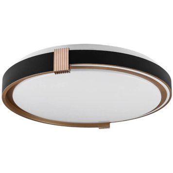 Стельовий LED світильник 80W з пультом Vestum з матовим розсіювачем 3000К-6500К вологозахищений чорний/золото IP40 COLISEUM VS-91075 фото