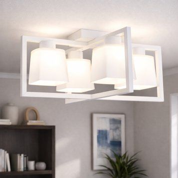 Люстра потолочная MSK Electric Boston на четыре плафона под лампу Е27 NL 400230-4 WH 621017 фото