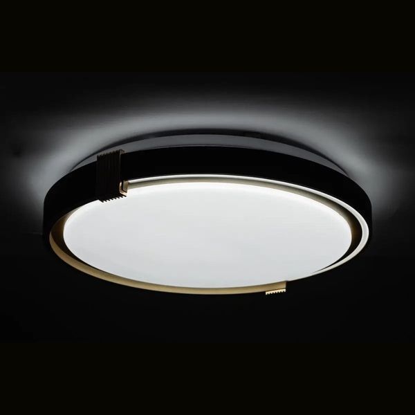 Потолочный LED светильник&nbsp;80W с пультом&nbsp;Vestum с матовым рассеивателем&nbsp;3000К-6500К влагозащищенный черный/золото IP40&nbsp;COLISEUM VS-91075 фото