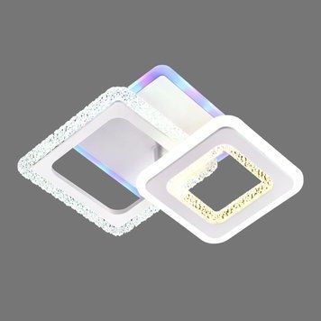 Потолочная LED люстра 48W+12W с двумя акриловыми плафонами и подсветкой корпуса 3000-6500К белая INTEREES IS 3254-1+1C WH IS 3254-1+1C WH фото