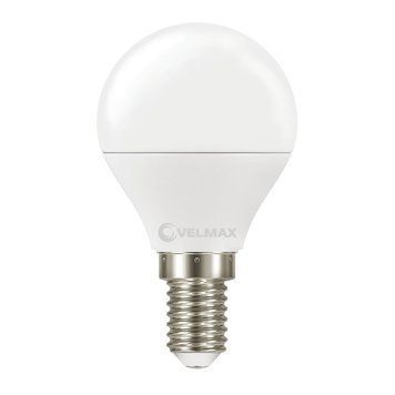 Світлодіодна лампа 4W VELMAX форма кулька G45 з цоколем E14 4100K 400Lm біла IP20 ЕМС V-G45 21-12-07 фото