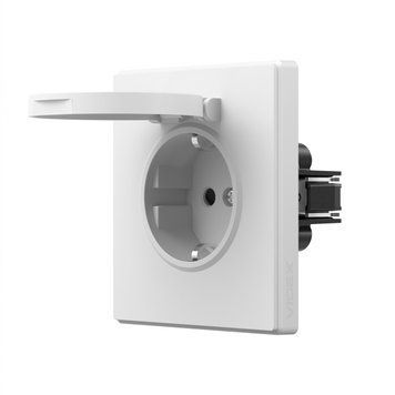 Одинарная розетка встраиваемая VIDEX NOTA с заземлением и крышкой 16A 250V белая IP23 VF-NT-SK1GC-WH VF-NT-SK1GC-WH фото