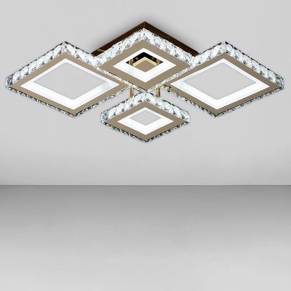 Потолочная светодиодная люстра 148W на 4 плафона LED квадрат с диммером 3000-6000К SY-201909/2+2 FG Svet SY-201909/2+2 FG DIMMER фото