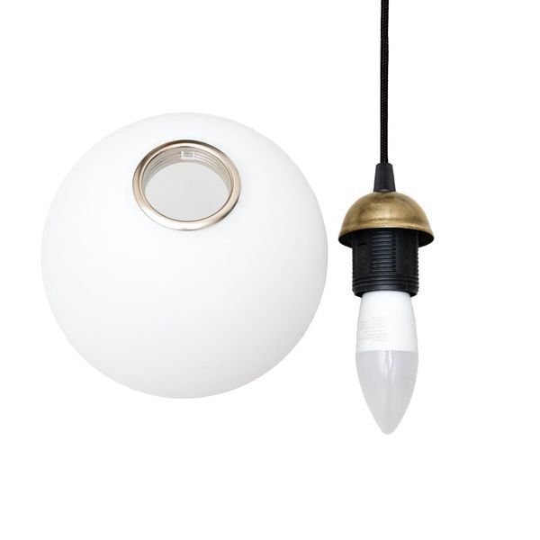 Люстра подвесная MSK Electric Luna на три стеклянных плафона шара под лампы Е27 PL 102026-3 BK 623209 фото