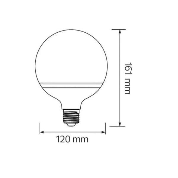 Лампа светодиодная 20W Horoz Electric GLOBE-20 G95 4200К E27 001-020-0020-061 фото