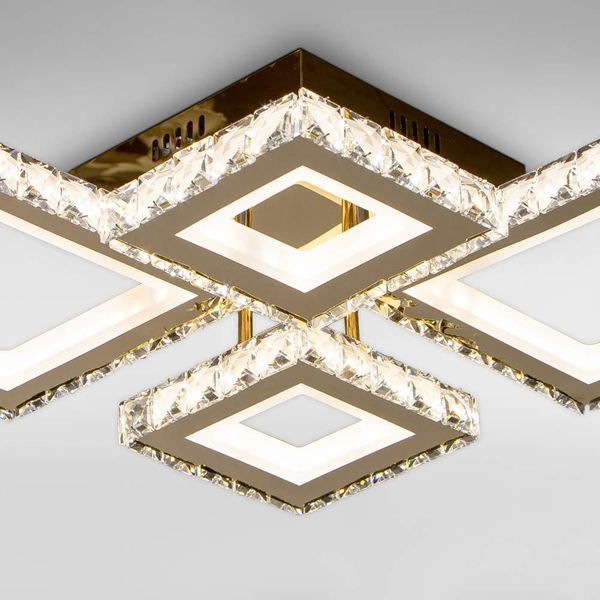 Потолочная светодиодная люстра 148W на 4 плафона LED квадрат с диммером 3000-6000К SY-201909/2+2 FG Svet SY-201909/2+2 FG DIMMER фото