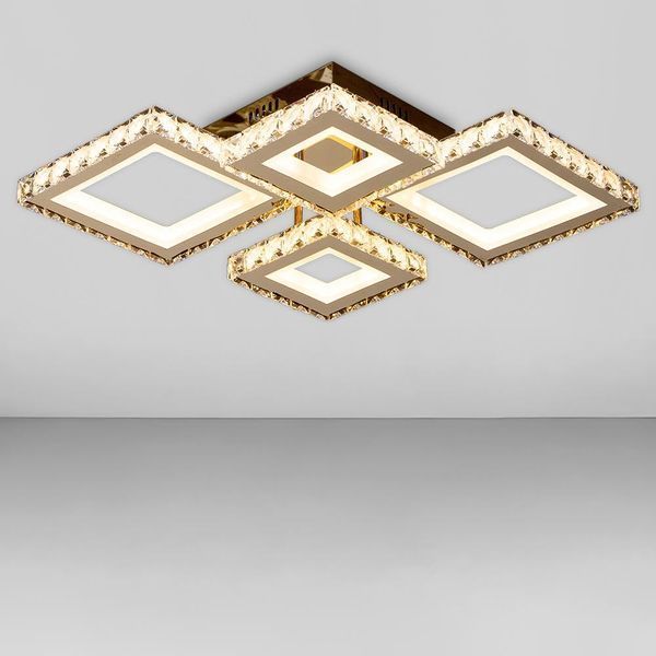 Потолочная светодиодная люстра 148W на 4 плафона LED квадрат с диммером 3000-6000К SY-201909/2+2 FG Svet SY-201909/2+2 FG DIMMER фото