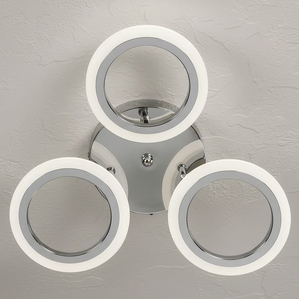 LED люстра стельова 36W з пультом і трьома акриловими кільцями 3000-6500K хромового кольору Svet SY-26255/3 CR SY-26255/3 CR фото