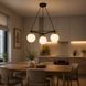 Люстра подвесная MSK Electric Luna на три стеклянных плафона шара под лампы Е27 PL 102026-3 BK 623209 фото 1