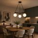 Люстра подвесная MSK Electric Luna на три стеклянных плафона шара под лампы Е27 PL 102026-3 BK 623209 фото 4