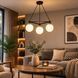 Люстра подвесная MSK Electric Luna на три стеклянных плафона шара под лампы Е27 PL 102026-3 BK 623209 фото 3