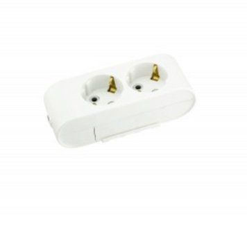 Колодка на 2 розетки ДЕКО Horoz Electric із заземленням біла IP20 210-000-201 фото
