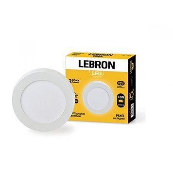 Накладний світлодіодний світильник 12W Lebron круглий 4100K білий IP20 L-PRS-1241 12-10-67 фото