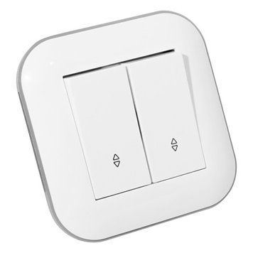 Вимикач двоклавішний Ovivo Electric прохідний пластиковий корпус 10А 250V білий/сірий IP20 LOFT 404-010203-211 фото