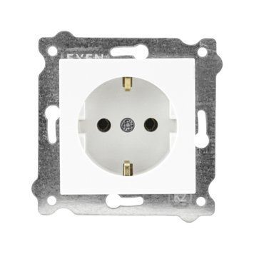 Механизм розетки EXEN Elektrik с заземлением 250V белый IP20 KARELL 290-000103-237 фото