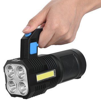 Світлодіодний ручний переносний ліхтар BL-X510-4LED+COB, Li-Ion з акумулятором, ЗУ microUSB, Box 1732493234 фото