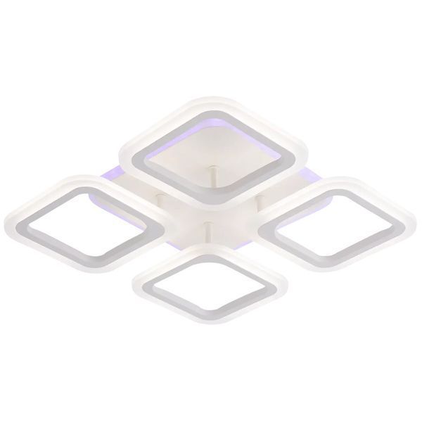 Стельова LED люстра 43W з пультом Valeso з RGB підсвічуванням корпусу 3000K-6500К біла IP20 LI8822/4B WH (RGB) SP000050434 фото