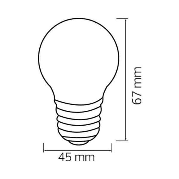 Лампа світлодіодна 1W Horoz Electric RAINBOW A45 біла E27 001-017-0001-050 фото