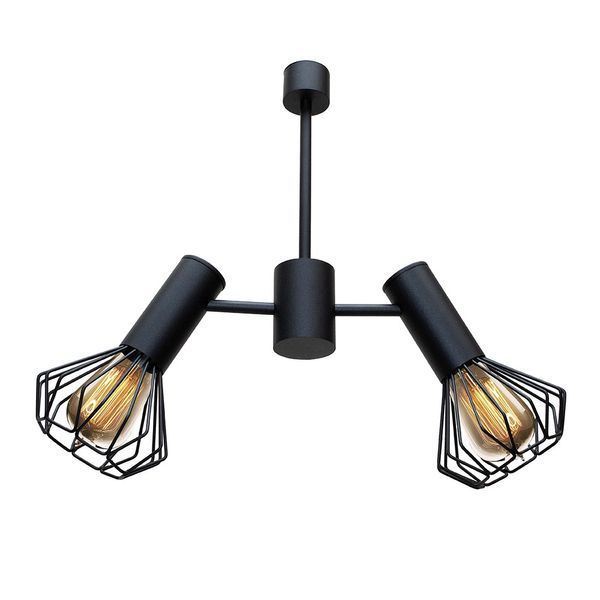 Люстра MSK Electric Diadem на два плафони Е27 чорна NL 22152-2 BK 619803 фото
