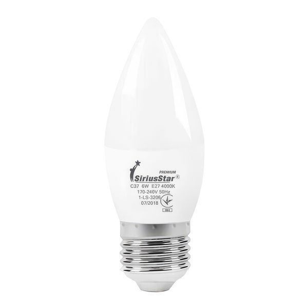 Світлодіодна лампа 6W SiriusStar 3206 С37 4000K E27 біла IP20 SP000017255 фото
