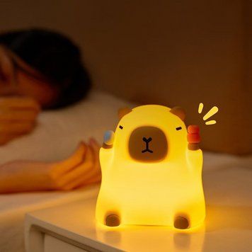 Дитячий силіконовий сенсорний LED нічник "Сидяча капібара" 2W 3000К акумуляторний бежевий VALESO A042 SP000052663 фото