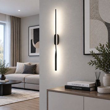Настінний LED-світильник з вигнутим акриловим розсіювачем 36W 3000-6500K чорного кольору Svet SY-16116/900 BK SY-16116/900 BK 36W фото