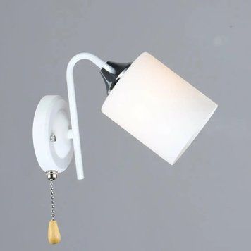 Бра настенное Valeso с выключателем под одну лампу Е27 белое/хром IP20 B N6641/1W WT+CR SP000045759 фото