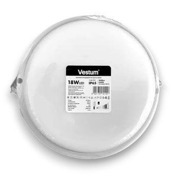 Настінно-стельовий LED світильник 18W для ЖКГ Vestum круглої форми 6500K вологозахищений білий IP65 1-VS-7112 фото