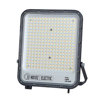 Прожектор світлодіодний 200W Horoz Electric вологозахищений 3000/4500/6000К чорний IP65 PALLAS-200 3CCT 068-030-1200-010 фото