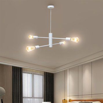 Люстра підвісна MSK Electric Asket на чотири плафони Е27 NL 6120-4 WH біла 619773 фото