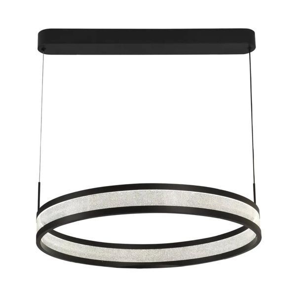 Подвесная LED люстра 42W Interees с кольцевым плафоном 3000-6400К с пультом черная IP20 V QQD3110 BK V QQD3110 BK фото