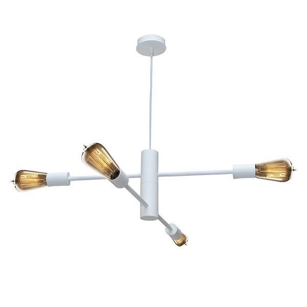 Люстра підвісна MSK Electric Asket на чотири плафони Е27 NL 6120-4 WH біла 619773 фото