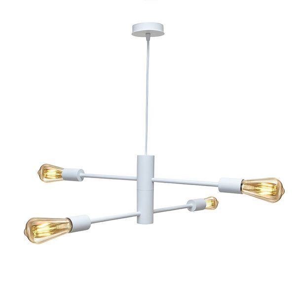 Люстра підвісна MSK Electric Asket на чотири плафони Е27 NL 6120-4 WH біла 619773 фото