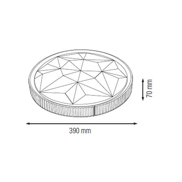 Накладной светодиодный светильник 36W Horoz Electric с рельефным плафоном из пластика 4200K белый/серый IP20 AZTEC-36 027-018-0036-03-2 фото