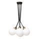 Люстра подвесная MSK Electric Luna светильник на семь плафонов шаров Е27 d-150mm PL 202612-7R BK 622746 фото 3