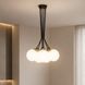 Люстра подвесная MSK Electric Luna светильник на семь плафонов шаров Е27 d-150mm PL 202612-7R BK 622746 фото 1