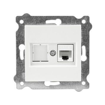 Механизм компьютерной розетки EXEN Elektrik одинарный белый IP20 CAT6 KARELL 290-000103-253 фото